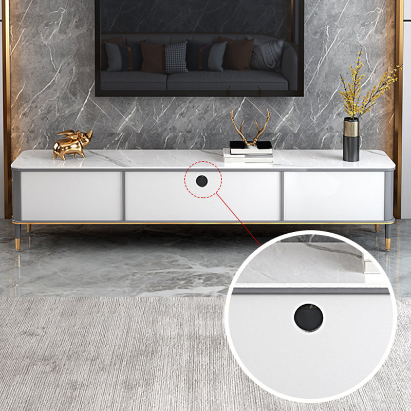 Glam Open Shelving Media Console Stone TV Stand with Drawers Clearhalo 'furn' 'furn_tv_stands_entertainment_centers' 'Furniture' 'Living Room Furniture' 'TV Stands & Entertainment Centers' 'TV Stands & Media Storage Furniture' 'tv_stands_entertainment_centers' 6865437