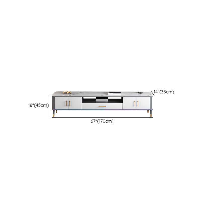 Glam Open Shelving Media Console Stone TV Stand with Drawers Clearhalo 'furn' 'furn_tv_stands_entertainment_centers' 'Furniture' 'Living Room Furniture' 'TV Stands & Entertainment Centers' 'TV Stands & Media Storage Furniture' 'tv_stands_entertainment_centers' 6865438
