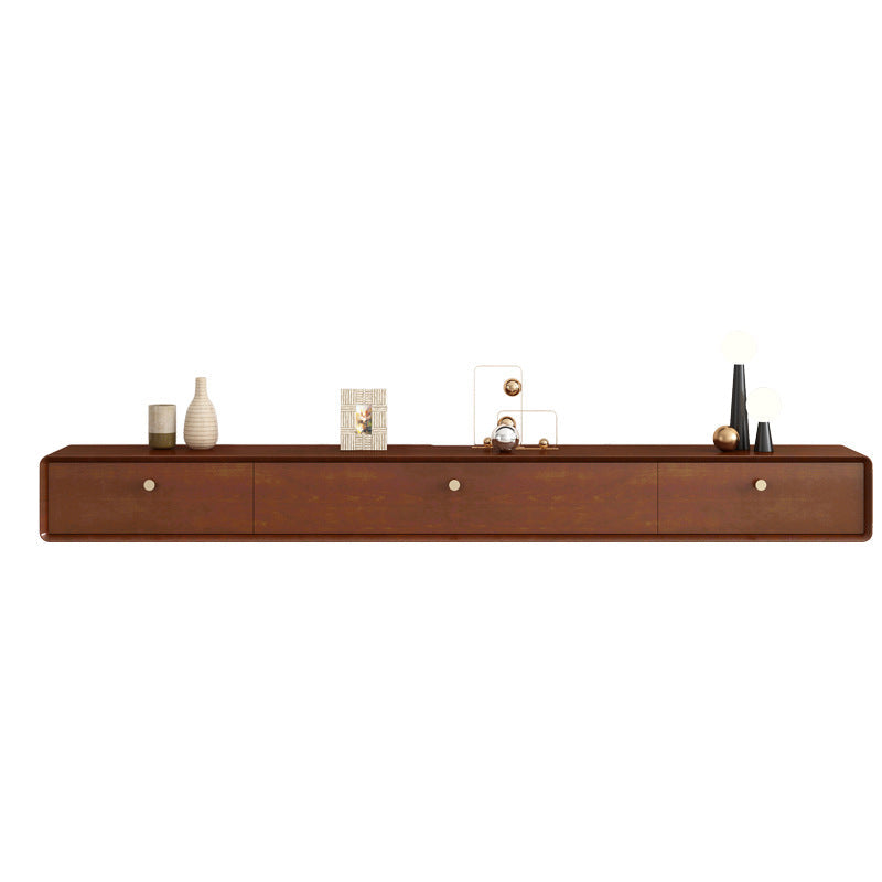 Enclosed Storage Stand Console Solid Wood TV Media Console with Drawers 79"L x 9.5"W x 8"H Walnut White Clearhalo 'furn' 'furn_tv_stands_entertainment_centers' 'Furniture' 'Living Room Furniture' 'TV Stands & Entertainment Centers' 'TV Stands & Media Storage Furniture' 'tv_stands_entertainment_centers' 6865450