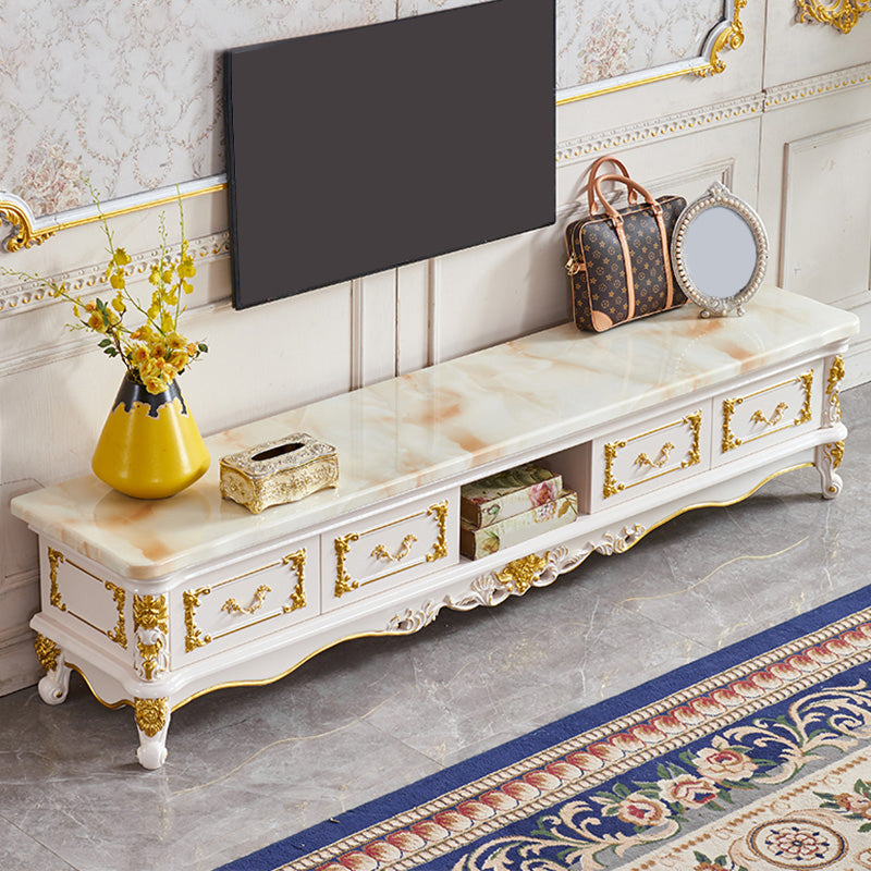 Open Storage Stand Console Traditional TV Media Console with Drawers Marble Clearhalo 'furn' 'furn_tv_stands_entertainment_centers' 'Furniture' 'Living Room Furniture' 'TV Stands & Entertainment Centers' 'TV Stands & Media Storage Furniture' 'tv_stands_entertainment_centers' 6865464