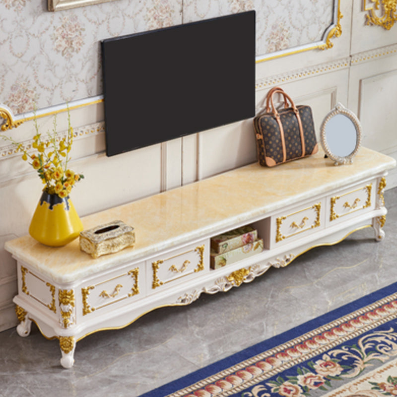 Open Storage Stand Console Traditional TV Media Console with Drawers Engineered Stone Clearhalo 'furn' 'furn_tv_stands_entertainment_centers' 'Furniture' 'Living Room Furniture' 'TV Stands & Entertainment Centers' 'TV Stands & Media Storage Furniture' 'tv_stands_entertainment_centers' 6865465
