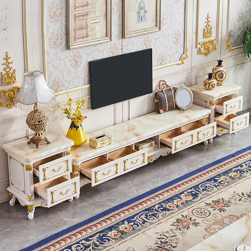 Open Storage Stand Console Traditional TV Media Console with Drawers Clearhalo 'furn' 'furn_tv_stands_entertainment_centers' 'Furniture' 'Living Room Furniture' 'TV Stands & Entertainment Centers' 'TV Stands & Media Storage Furniture' 'tv_stands_entertainment_centers' 6865468