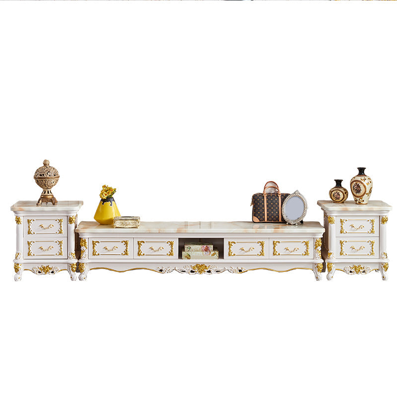 Open Storage Stand Console Traditional TV Media Console with Drawers Clearhalo 'furn' 'furn_tv_stands_entertainment_centers' 'Furniture' 'Living Room Furniture' 'TV Stands & Entertainment Centers' 'TV Stands & Media Storage Furniture' 'tv_stands_entertainment_centers' 6865470