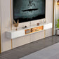 Enclosed Storage Stand Console Wooden TV Media Console for Living Room 94.5"L x 9.5"W x 8"H Glass Clearhalo 'furn' 'furn_tv_stands_entertainment_centers' 'Furniture' 'Living Room Furniture' 'TV Stands & Entertainment Centers' 'TV Stands & Media Storage Furniture' 'tv_stands_entertainment_centers' 6865487