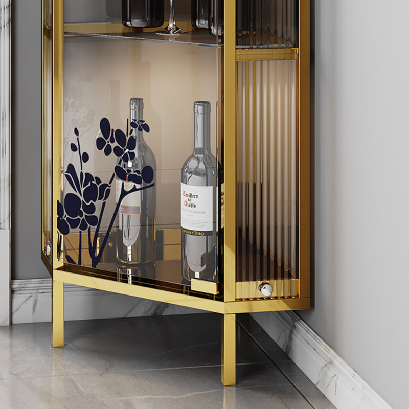 Porte di vetro contemporanea Curio Armadietto Armadietto di stoccaggio in metallo con illuminazione