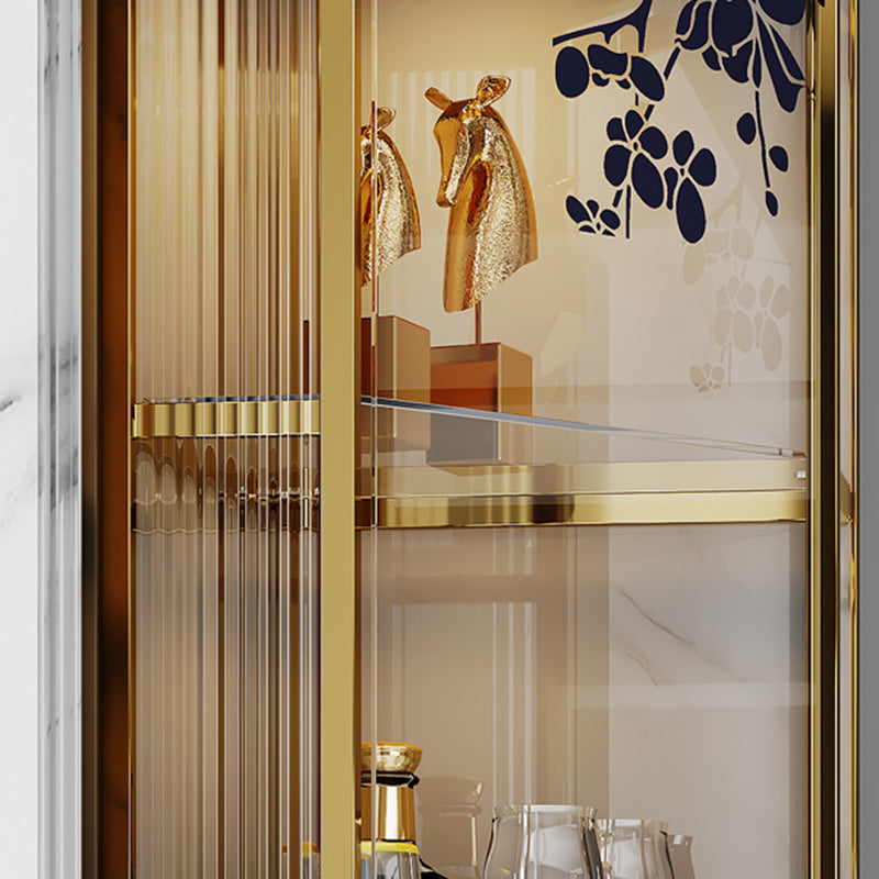 Porte di vetro contemporanea Curio Armadietto Armadietto di stoccaggio in metallo con illuminazione