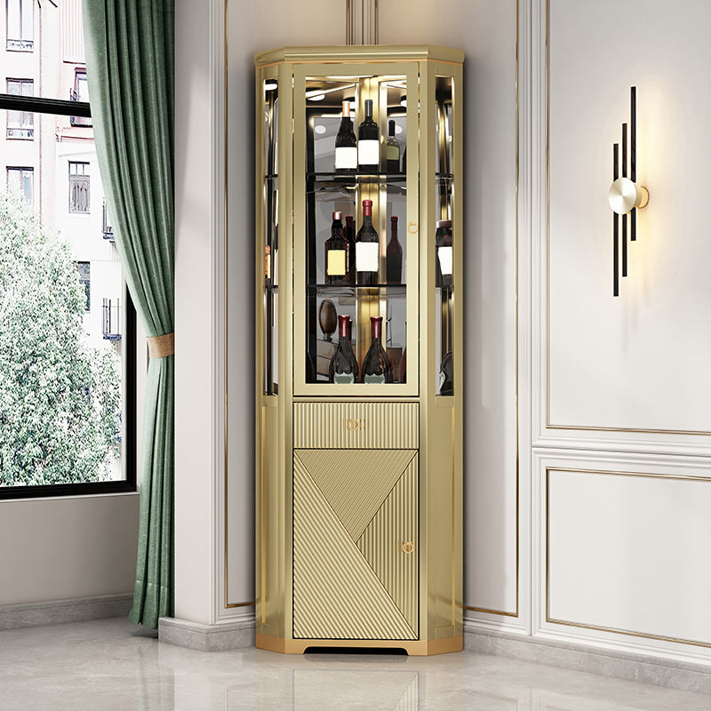 Curio Curio Curio Curio With Doors, unità angolare del display in quercia contemporanea con porte