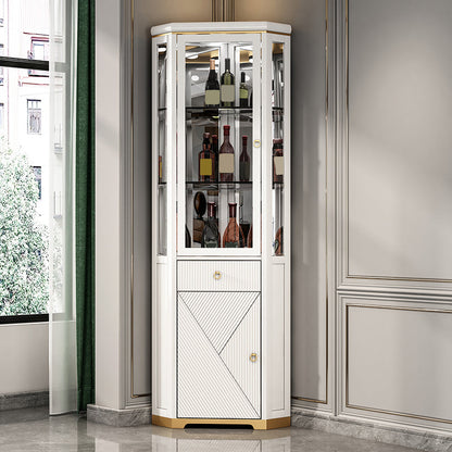 Zeitgenössische Eichenausstellungsständer Einheit Curio Schrank mit Türen