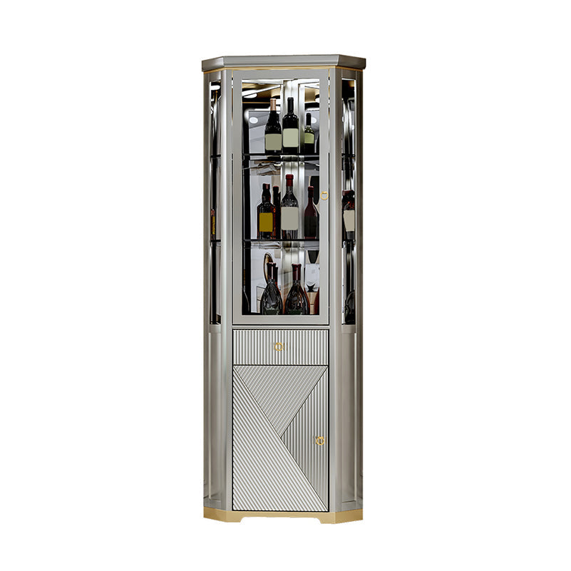 Curio Curio Curio Curio With Doors, unità angolare del display in quercia contemporanea con porte