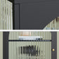 Contemporary Glass Doors Curio Cabinet Metal Storage Cabinet for Living Room