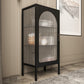 Contemporary Curio Cabinet Metal Storage Cabinet for Living Room