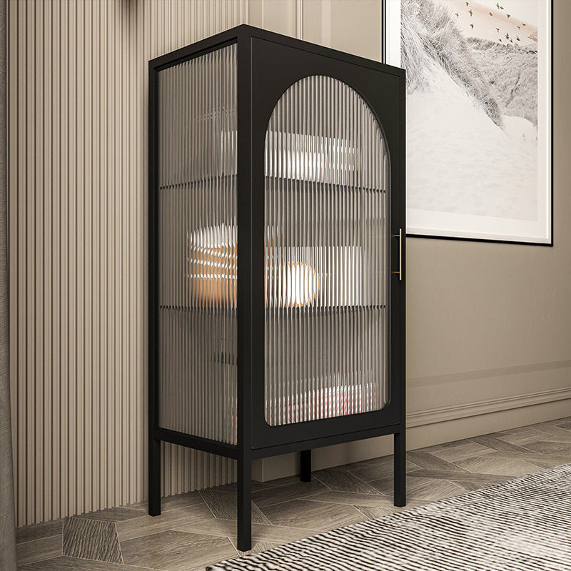 Contemporary Curio Cabinet Metal Storage Cabinet for Living Room