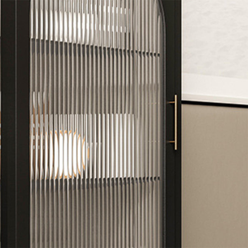 Contemporary Curio Cabinet Metal Storage Cabinet for Living Room