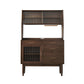 Contemporary Dining Hutch Pine Glass Doors Storage Cabinet for Living Room 47"L x 16"W x 65"H Nut-Brown Clearhalo 'Display & China Cabinets' 'display_china_cabinets' 'furn' 'furn_display_china_cabinets' 'Furniture' 'Kitchen & Dining Furniture' 6867809