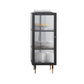 Contemporary Curio Cabinet Glass Doors Metal Storage Cabinet for Living Room