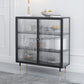 Contemporary Curio Cabinet Glass Doors Metal Storage Cabinet for Living Room