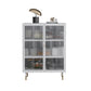 Contemporary Curio Cabinet Glass Doors Metal Storage Cabinet for Living Room