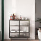 Contemporary Curio Cabinet Glass Doors Metal Storage Cabinet for Living Room
