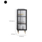Contemporary Curio Cabinet Glass Doors Metal Storage Cabinet for Living Room