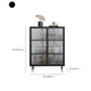 Contemporary Curio Cabinet Glass Doors Metal Storage Cabinet for Living Room