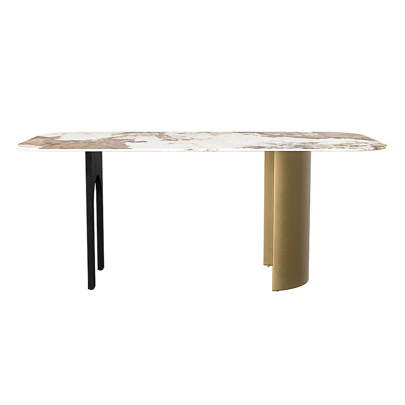 Nordic 1/4/5/6/7 Pièces Ensemble de restauration Table à manger en pierre rectangulaire pour salle à manger de cuisine