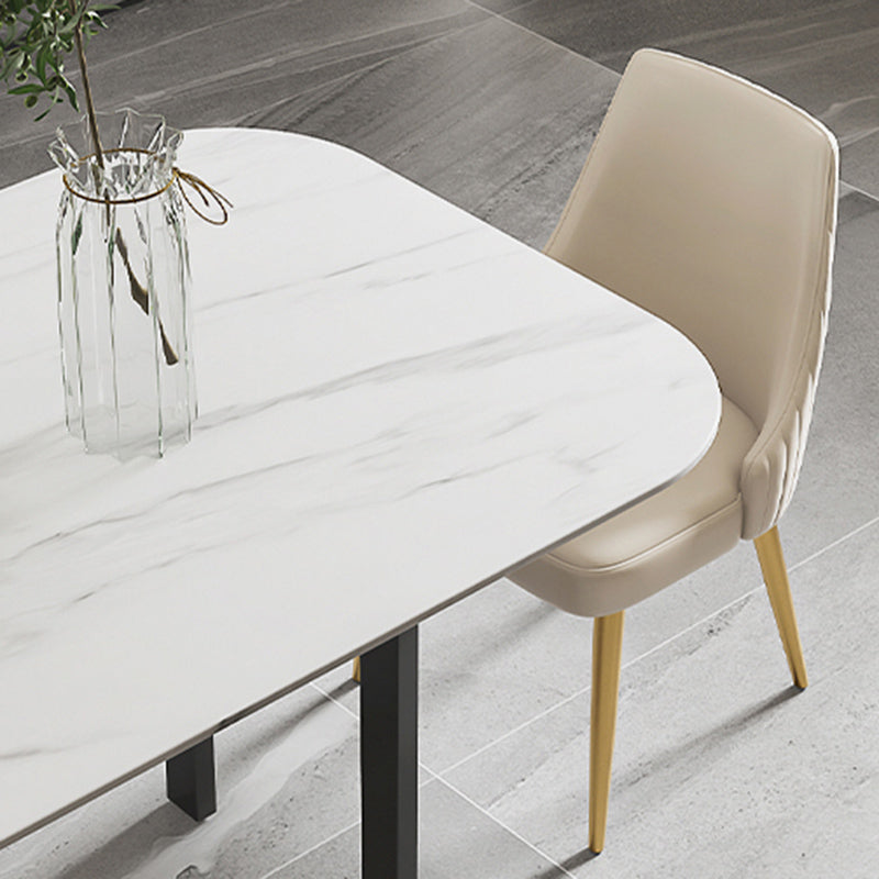 Nordic 1/4/5/6/7 Pièces Ensemble de restauration Table à manger en pierre rectangulaire pour salle à manger de cuisine