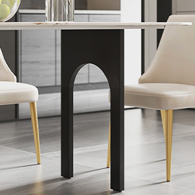 Nordic 1/4/5/6/7 Pièces Ensemble de restauration Table à manger en pierre rectangulaire pour salle à manger de cuisine