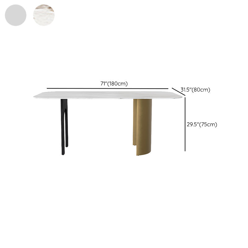 Nordic 1/4/5/6/7 Pièces Ensemble de restauration Table à manger en pierre rectangulaire pour salle à manger de cuisine
