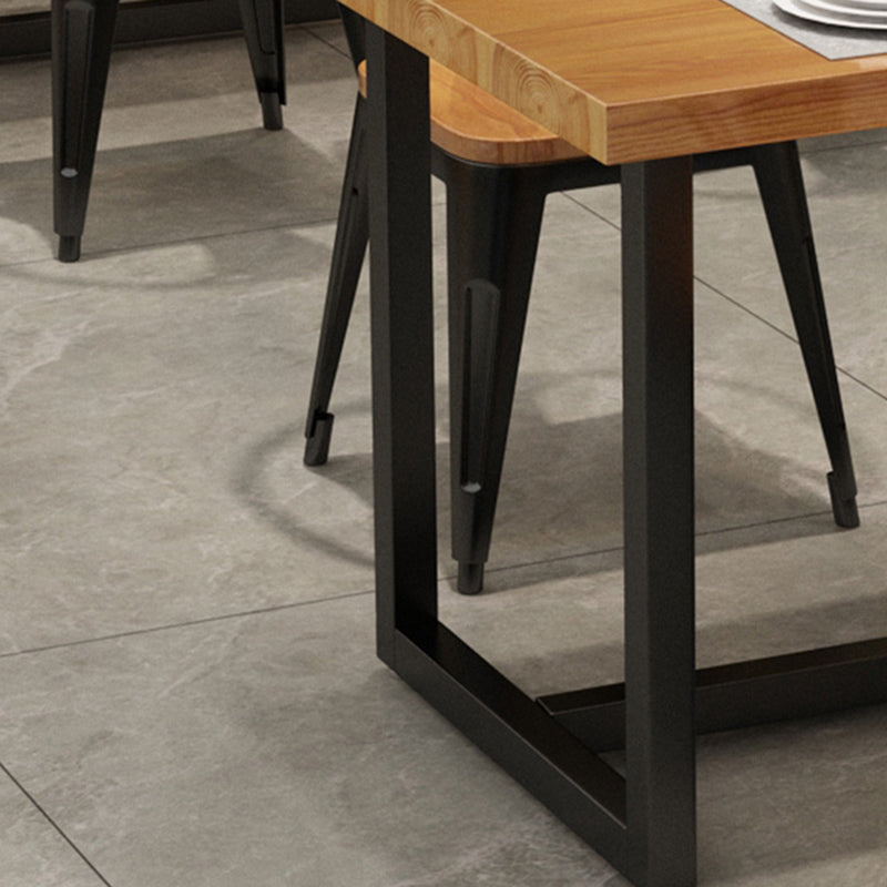 Industriële 1/5 stukken Dinerset rechthoekige dennenhout eettafel voor hete potwinkel