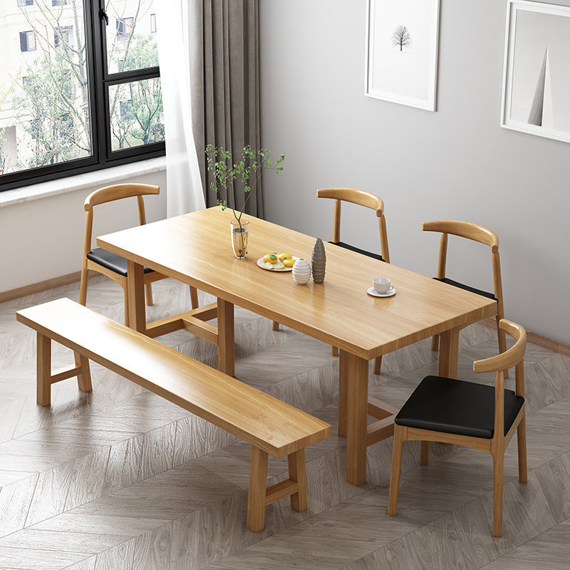 Moderno 1/7 pezzi set da pranzo tavolo da pranzo rettangolo in legno in legno per sala da pranzo