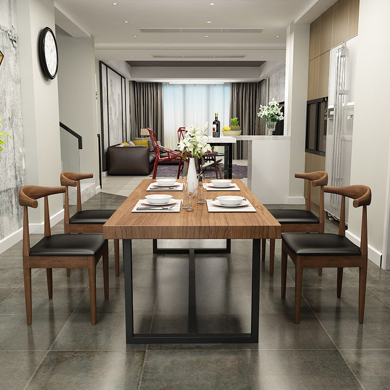 モダンな1/5/7ピースダイニングセット長方形パインウッドダイニングテーブル用カフェ用