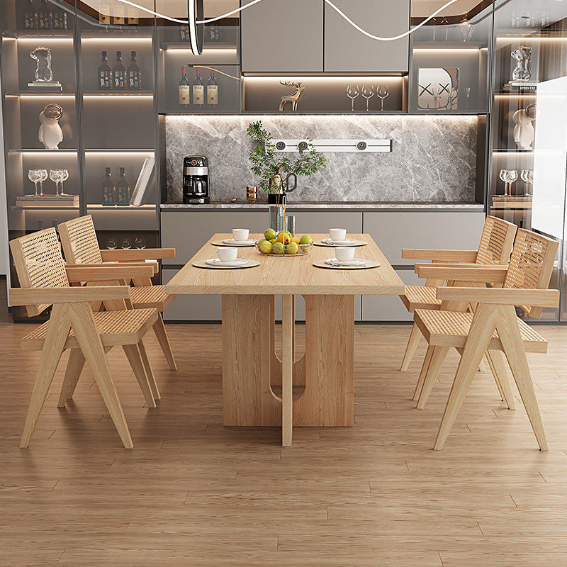 Industrial 1/4/5 Pieces Dining Set Rectangle Wood Dining Table for Dining Room Clearhalo 'Dining Room Sets' 'Dining Tables & Seating' 'dining_room_set' 'furn' 'furn_dining_room_set' 'Furniture' 'Kitchen & Dining Furniture' 6868130