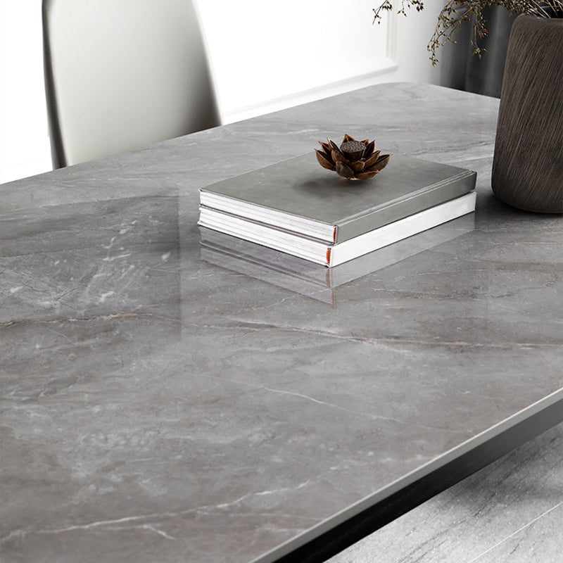 Modern 1/5 Pieces Dining Set Rectangle Stone Dining Table for Kitchen Clearhalo 'Dining Room Sets' 'Dining Tables & Seating' 'dining_room_set' 'furn' 'furn_dining_room_set' 'Furniture' 'Kitchen & Dining Furniture' 6868171