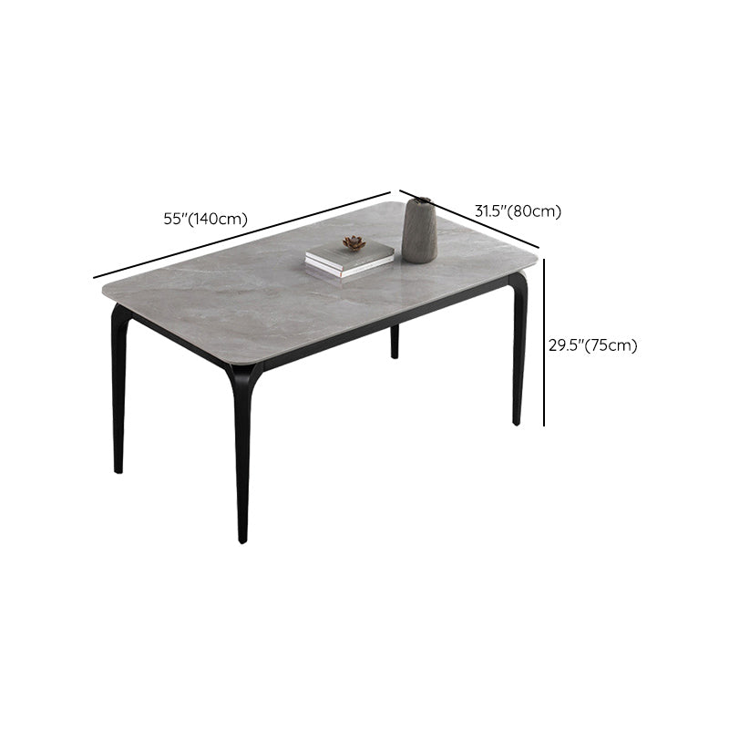 Modern 1/5 Pieces Dining Set Rectangle Stone Dining Table for Kitchen Clearhalo 'Dining Room Sets' 'Dining Tables & Seating' 'dining_room_set' 'furn' 'furn_dining_room_set' 'Furniture' 'Kitchen & Dining Furniture' 6868177