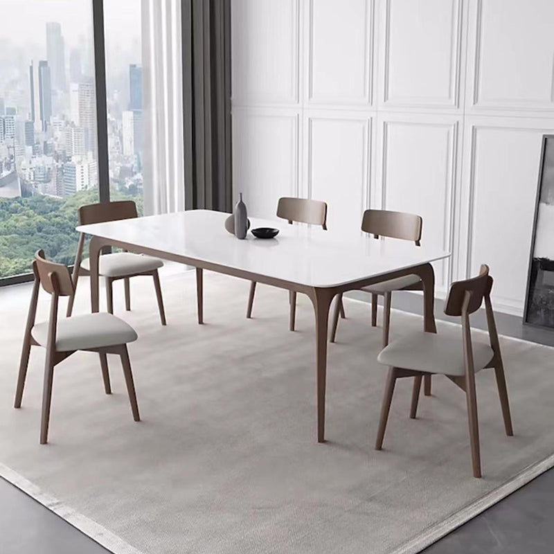 Pièces modernes 1/4/5/6/7 Pièces Ensemble de restauration Table à manger en pierre Rectangle pour cuisine