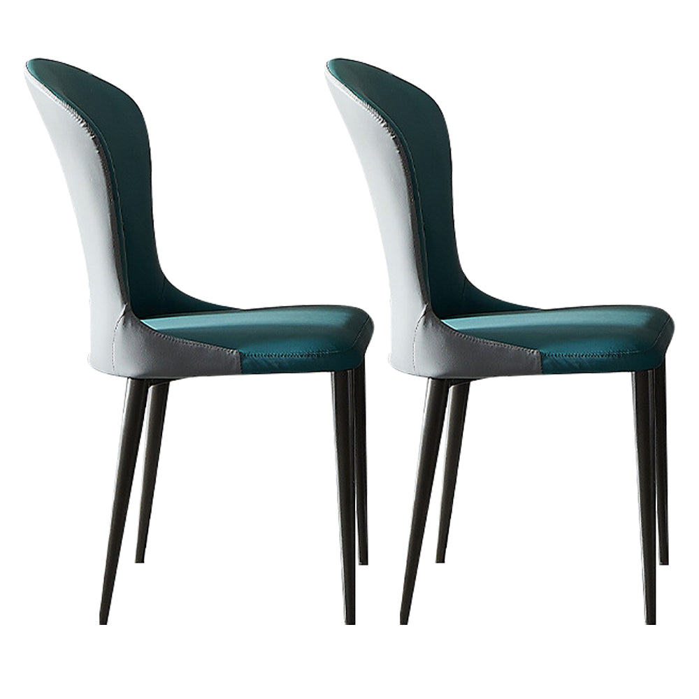 Rectangle Modern Dining Table Set 1/2/5/7 Pcs Dinette Set for Dining Room 2 Blue Chairs Clearhalo 'Dining Room Sets' 'Dining Tables & Seating' 'dining_room_set' 'furn' 'furn_dining_room_set' 'Furniture' 'Kitchen & Dining Furniture' 6868236