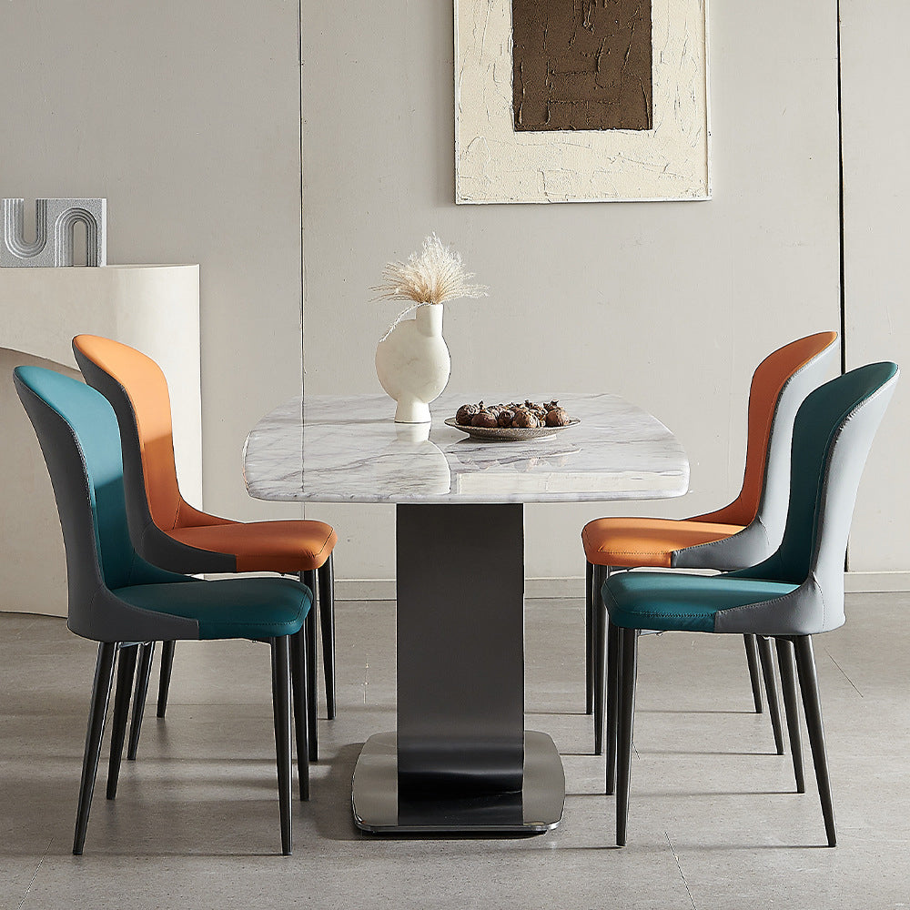 Rectangle Modern Dining Table Set 1/2/5/7 Pcs Dinette Set for Dining Room 5 Pieces: Table, 4 Chairs Clearhalo 'Dining Room Sets' 'Dining Tables & Seating' 'dining_room_set' 'furn' 'furn_dining_room_set' 'Furniture' 'Kitchen & Dining Furniture' 6868238