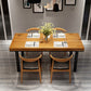 Light Brown Wood Dining Set 1/2/5 Pieces Industrial Dinette Set with Wooden Chairs