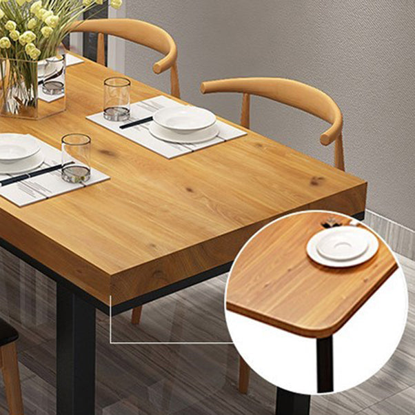 Light Brown Wood Dining Set 1/2/5 Pieces Industrial Dinette Set with Wooden Chairs Clearhalo 'Dining Room Sets' 'Dining Tables & Seating' 'dining_room_set' 'furn' 'furn_dining_room_set' 'Furniture' 'Kitchen & Dining Furniture' 6868272