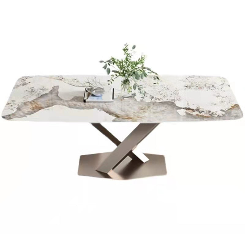 Juego de comedor glamoroso para el comedor 1/2/5/7 PCS Juego de mesa de comedor blanca brillante