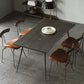 Black Oak Wood Dining Table Set 1/2/5 Pcs Industrial Metal Dinette Set for Home