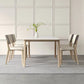 Stone Dining Table Set with Ash Wood Frame 1/4/5/7 Pcs Contemporary White Dining Set