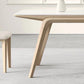 Stone Dining Table Set with Ash Wood Frame 1/4/5/7 Pcs Contemporary White Dining Set