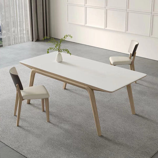 Ensemble de table à manger en pierre avec cadre en bois de cendre 1/4/5/7 PCS Set à manger blanc contemporain
