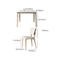 Stone Dining Table Set with Ash Wood Frame 1/4/5/7 Pcs Contemporary White Dining Set