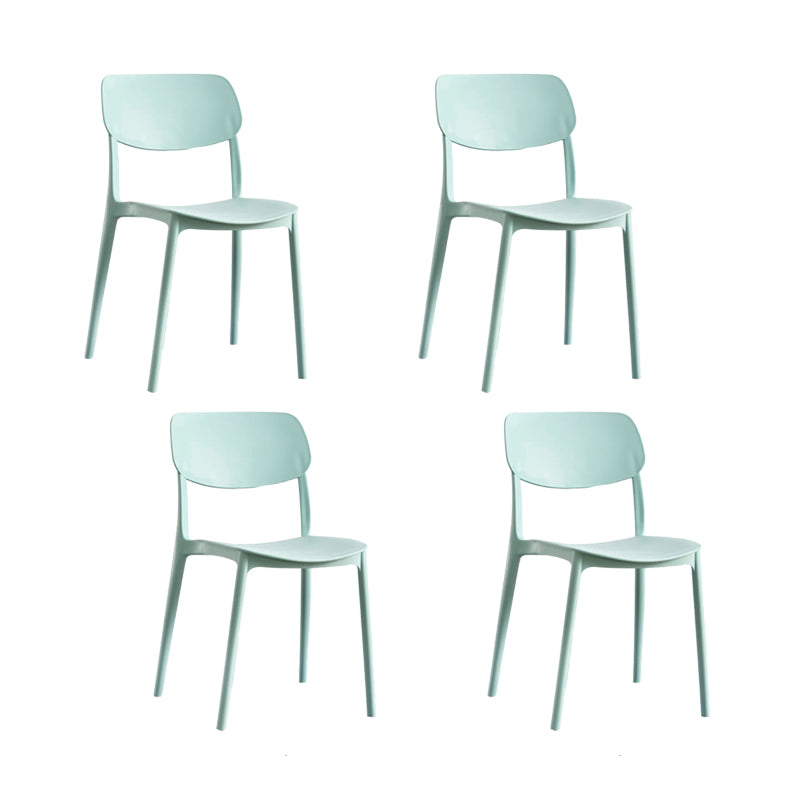 Plastic Modern Style Side Chair Open Back Armless Dining Chairs Light Blue 4 Piece Set Clearhalo 'Dining Chairs' 'Dining Tables & Seating' 'dining_chair' 'furn' 'furn_dining_chair' 'Furniture' 'Kitchen & Dining Furniture' 6868348