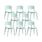 Plastic Modern Style Side Chair Open Back Armless Dining Chairs Light Blue 8 Piece Set Clearhalo 'Dining Chairs' 'Dining Tables & Seating' 'dining_chair' 'furn' 'furn_dining_chair' 'Furniture' 'Kitchen & Dining Furniture' 6868351