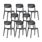 Plastic Modern Style Side Chair Open Back Armless Dining Chairs Black 8 Piece Set Clearhalo 'Dining Chairs' 'Dining Tables & Seating' 'dining_chair' 'furn' 'furn_dining_chair' 'Furniture' 'Kitchen & Dining Furniture' 6868356