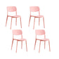 Plastic Modern Style Side Chair Open Back Armless Dining Chairs Pink 4 Piece Set Clearhalo 'Dining Chairs' 'Dining Tables & Seating' 'dining_chair' 'furn' 'furn_dining_chair' 'Furniture' 'Kitchen & Dining Furniture' 6868363