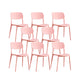 Plastic Modern Style Side Chair Open Back Armless Dining Chairs Pink 8 Piece Set Clearhalo 'Dining Chairs' 'Dining Tables & Seating' 'dining_chair' 'furn' 'furn_dining_chair' 'Furniture' 'Kitchen & Dining Furniture' 6868364